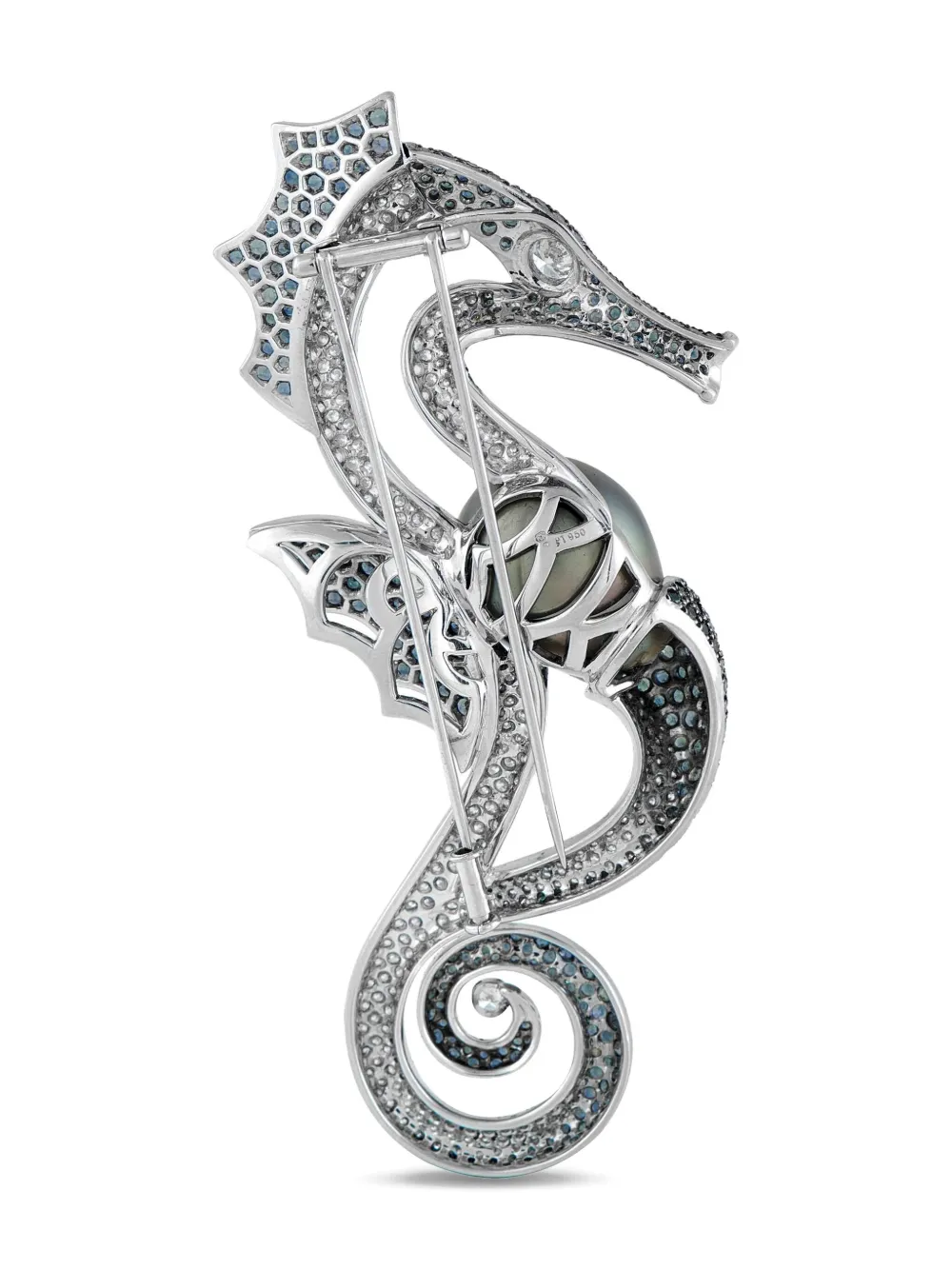 Mikimoto platinum Seahorse diamond and pearl brooch | Image 2