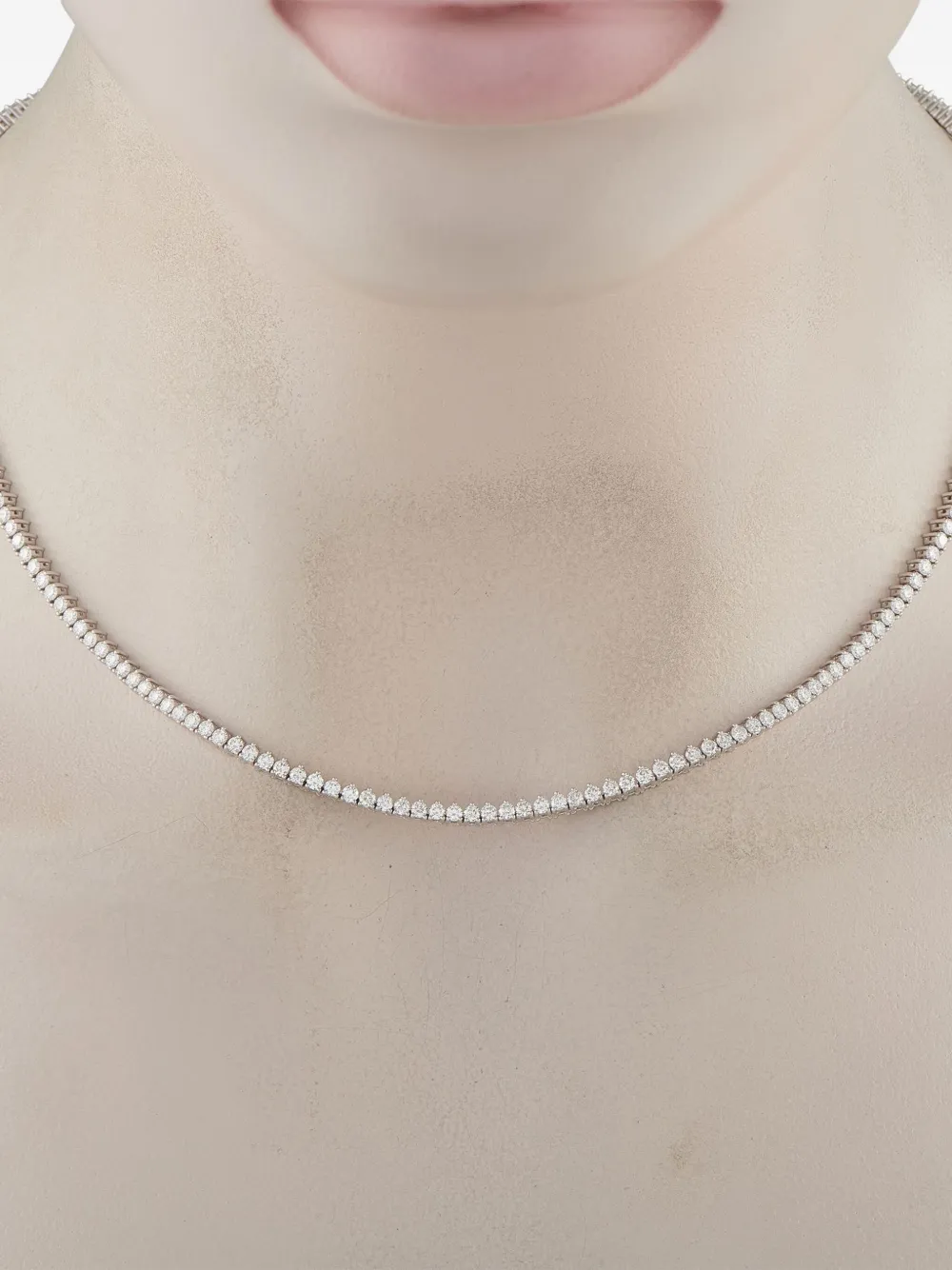LB Exclusive 14K white gold diamond tennis necklace | Image 2