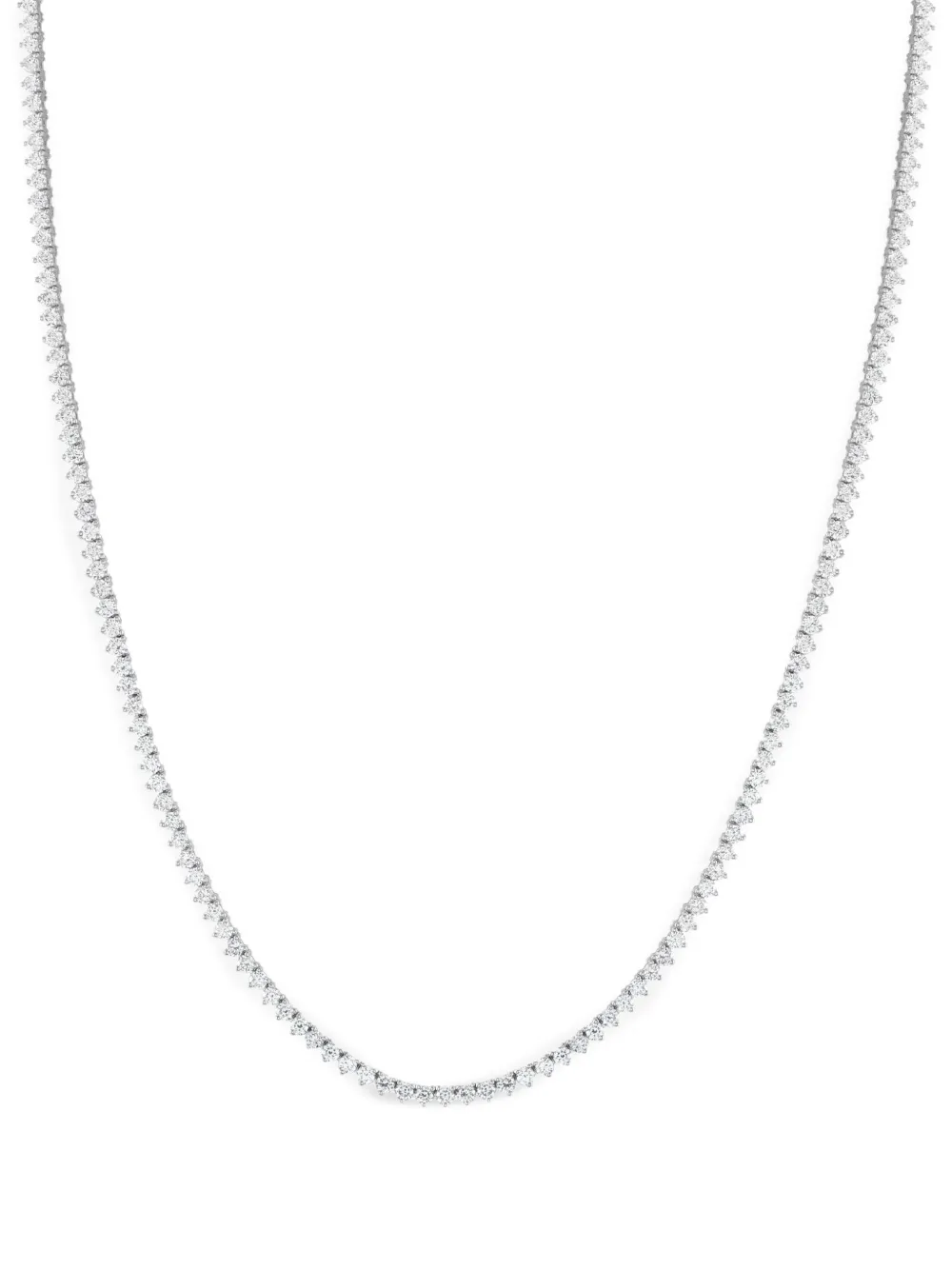 LB Exclusive 14K white gold diamond tennis necklace | Silver | Image 1