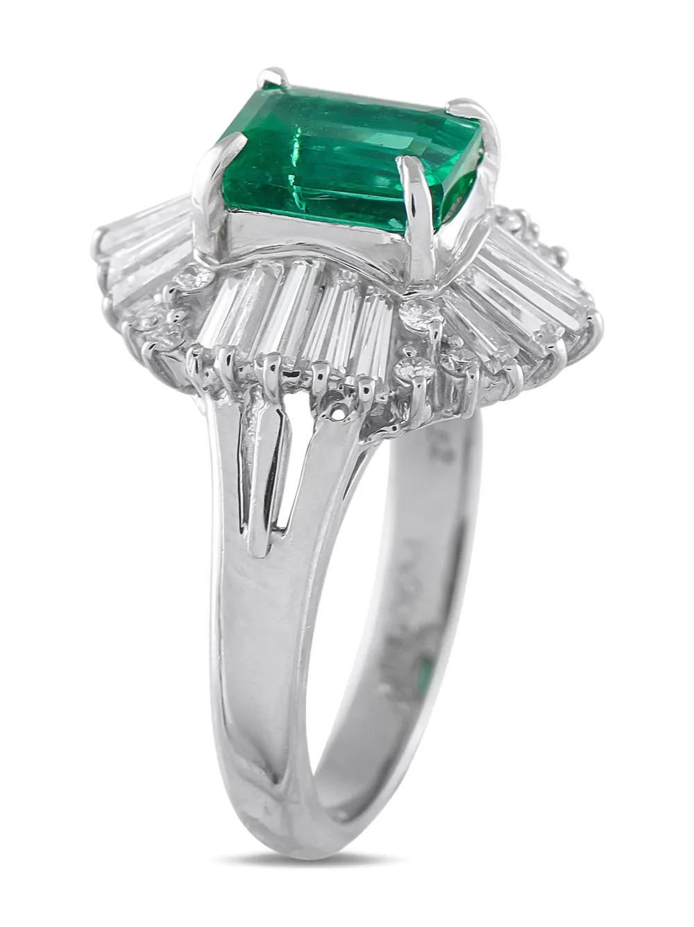 LB Exclusive platinum emerald and diamond ring - シルバートーン LB Exclusive platinum emerald and diamond ring - シルバートーン