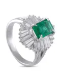 LB Exclusive platinum emerald and diamond ring - Silver