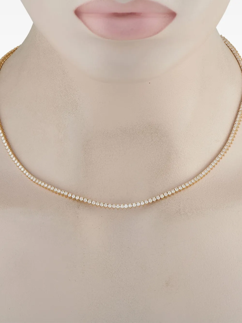 LB Exclusive 14K yellow gold diamond tennis necklace | Image 2
