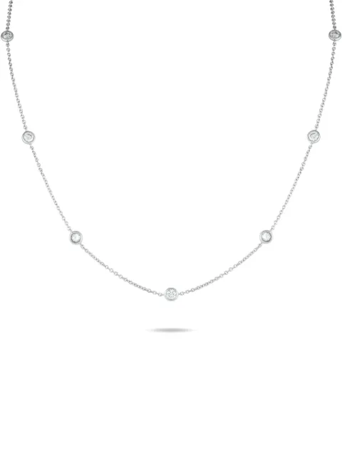 LB Exclusive 18K white gold diamond station necklace