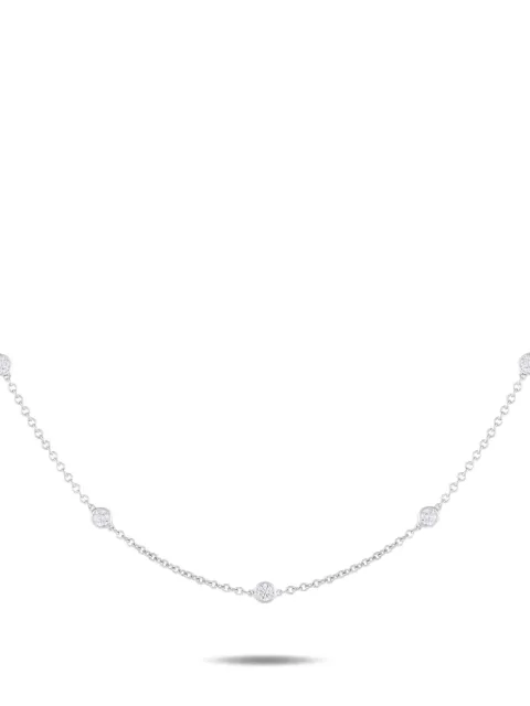 LB Exclusive 18K white gold diamond station necklace
