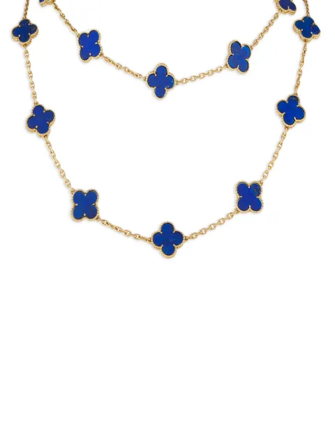 Van Cleef & Arpels 18K yellow gold Alhambra lapis lazuli necklace