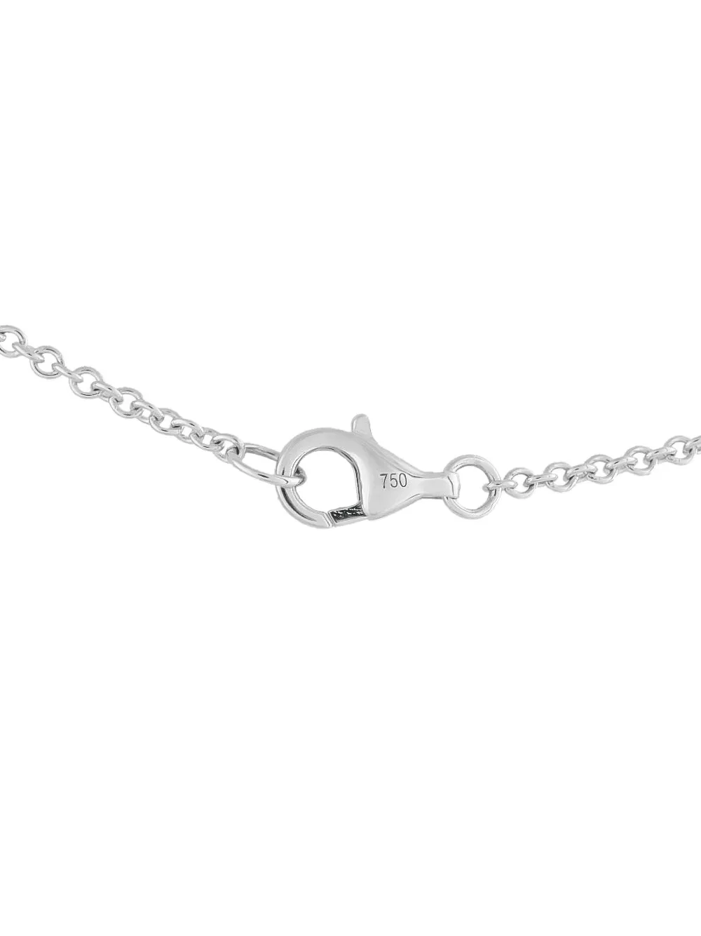 LB Exclusive 18K white gold diamond station necklace | Silver | Image 1