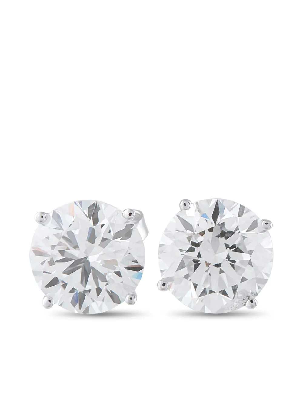 LB Exclusive 14K white gold diamond earrings | Silver | Image 1