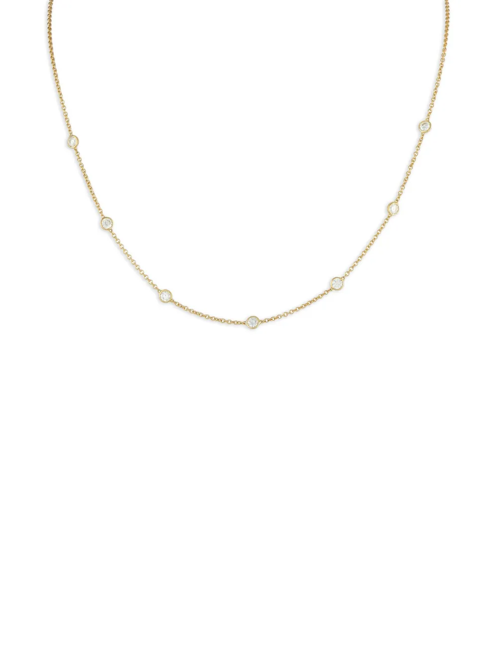LB Exclusive 18K yellow gold diamond station necklace | Gold | Image 1