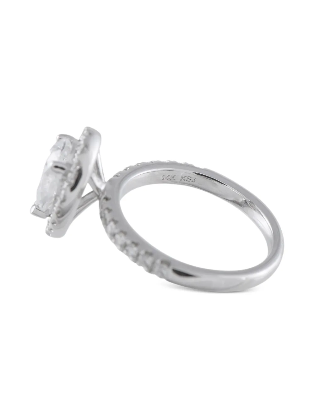 LB Exclusive 14K white gold diamond engagement ring | Image 2