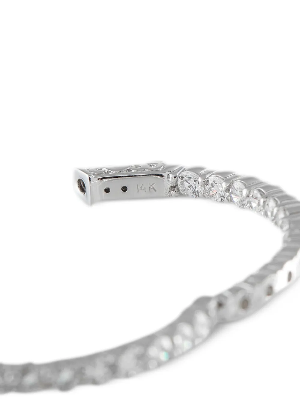 14k White Gold Diamond Hoop Earrings