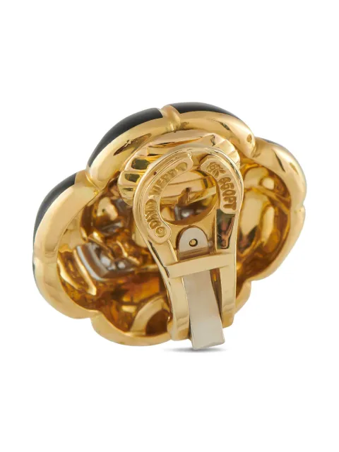 David Webb 18K yellow gold diamond earrings