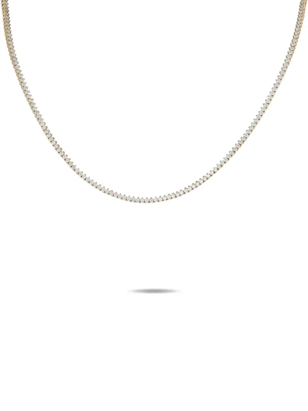 LB Exclusive Collier Tennis En Or Blanc 14ct Serti De Diamant Or