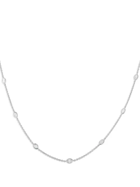 LB Exclusive 18K white gold diamond station necklace