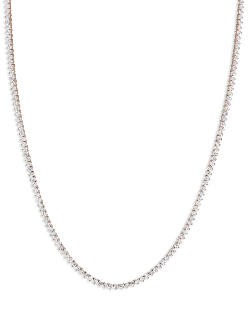 LB Exclusive 14K rose gold diamond tennis necklace | Pink | Image 1