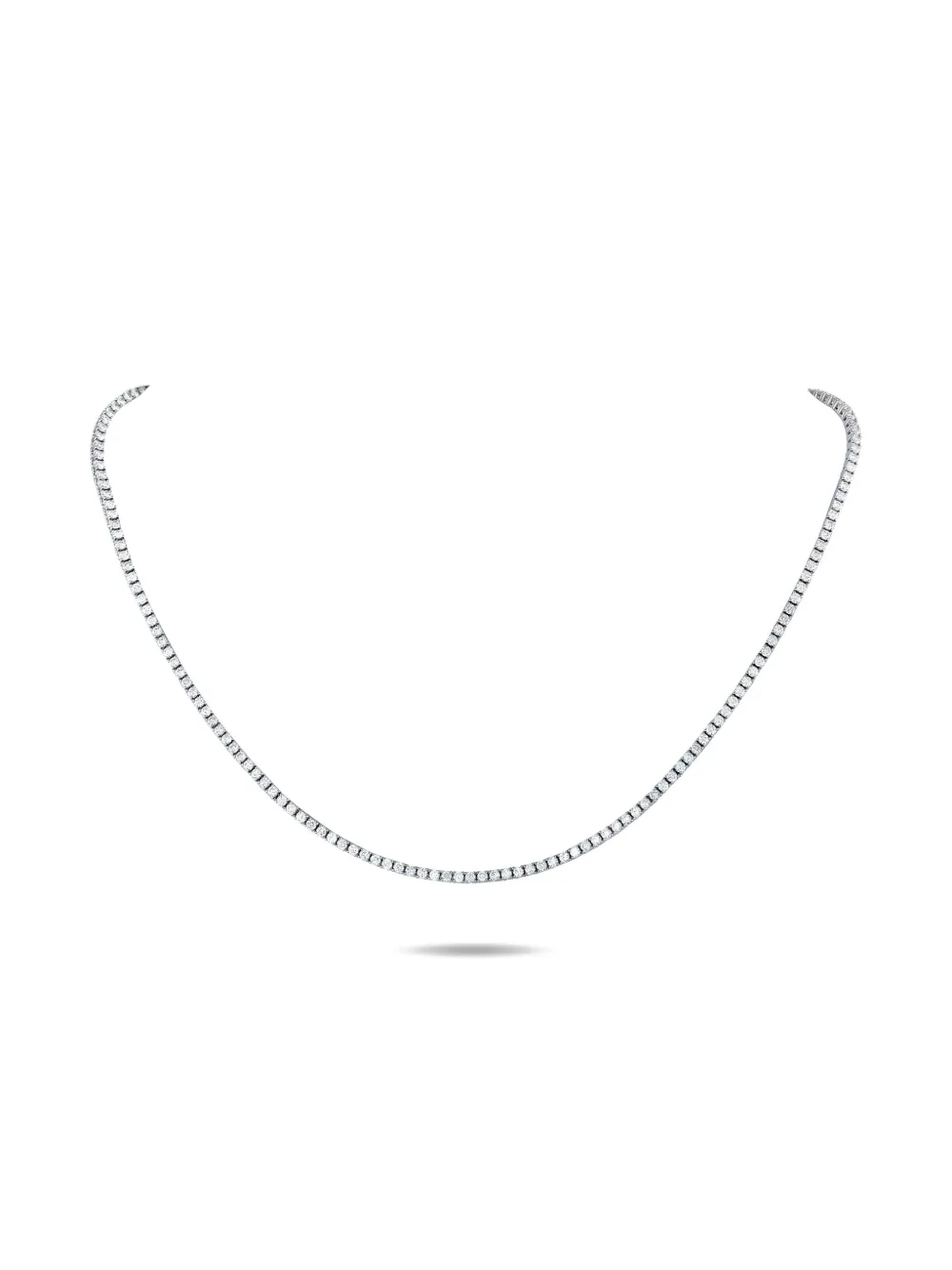 LB Exclusive 18K white gold diamond tennis necklace | Silver | Image 1