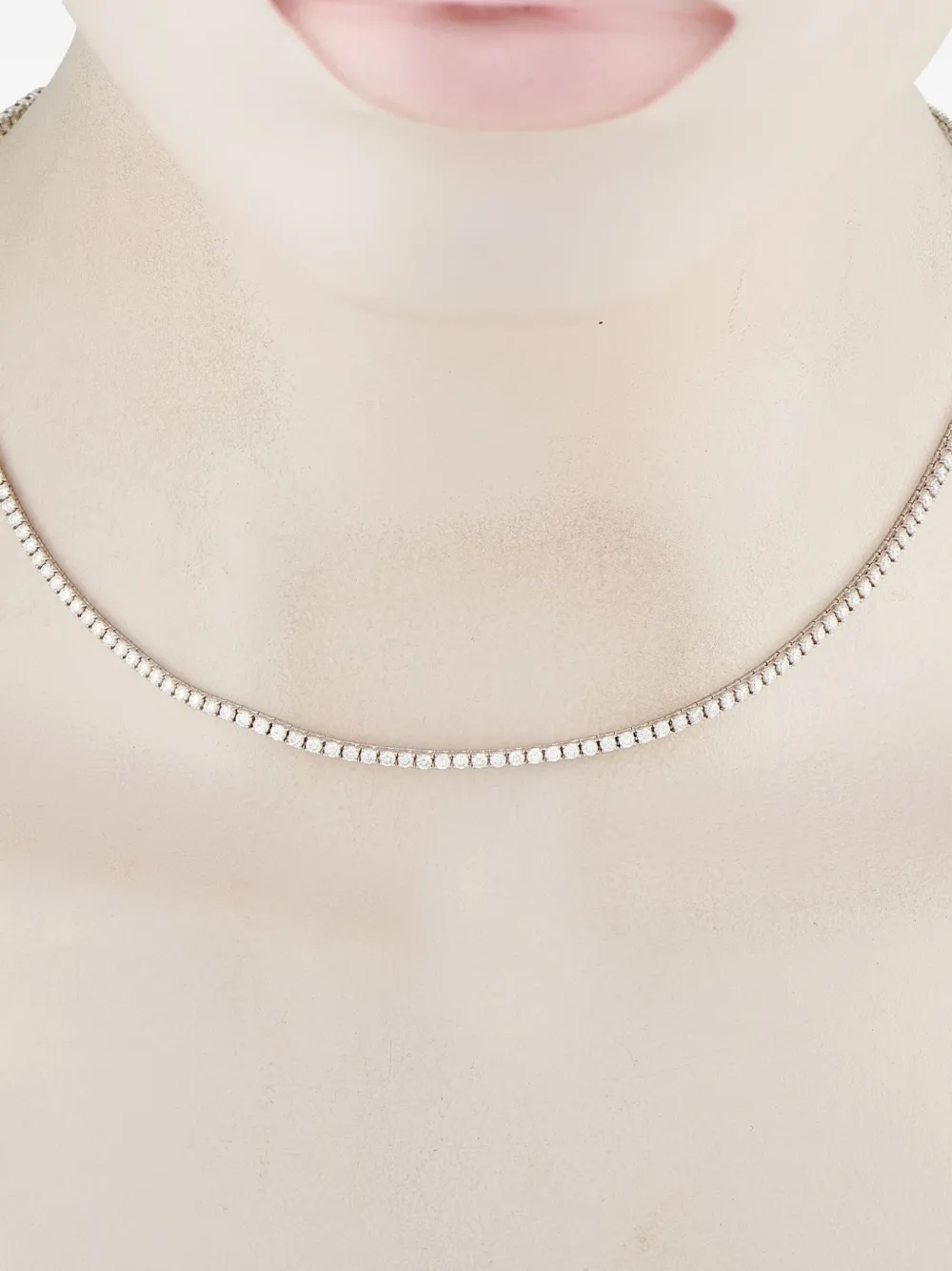 LB Exclusive 18K white gold diamond tennis necklace | Image 2