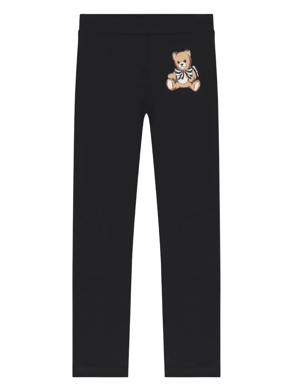 Moschino Kids Girls Ivory & Black Teddy Bear Leggings Set Wit