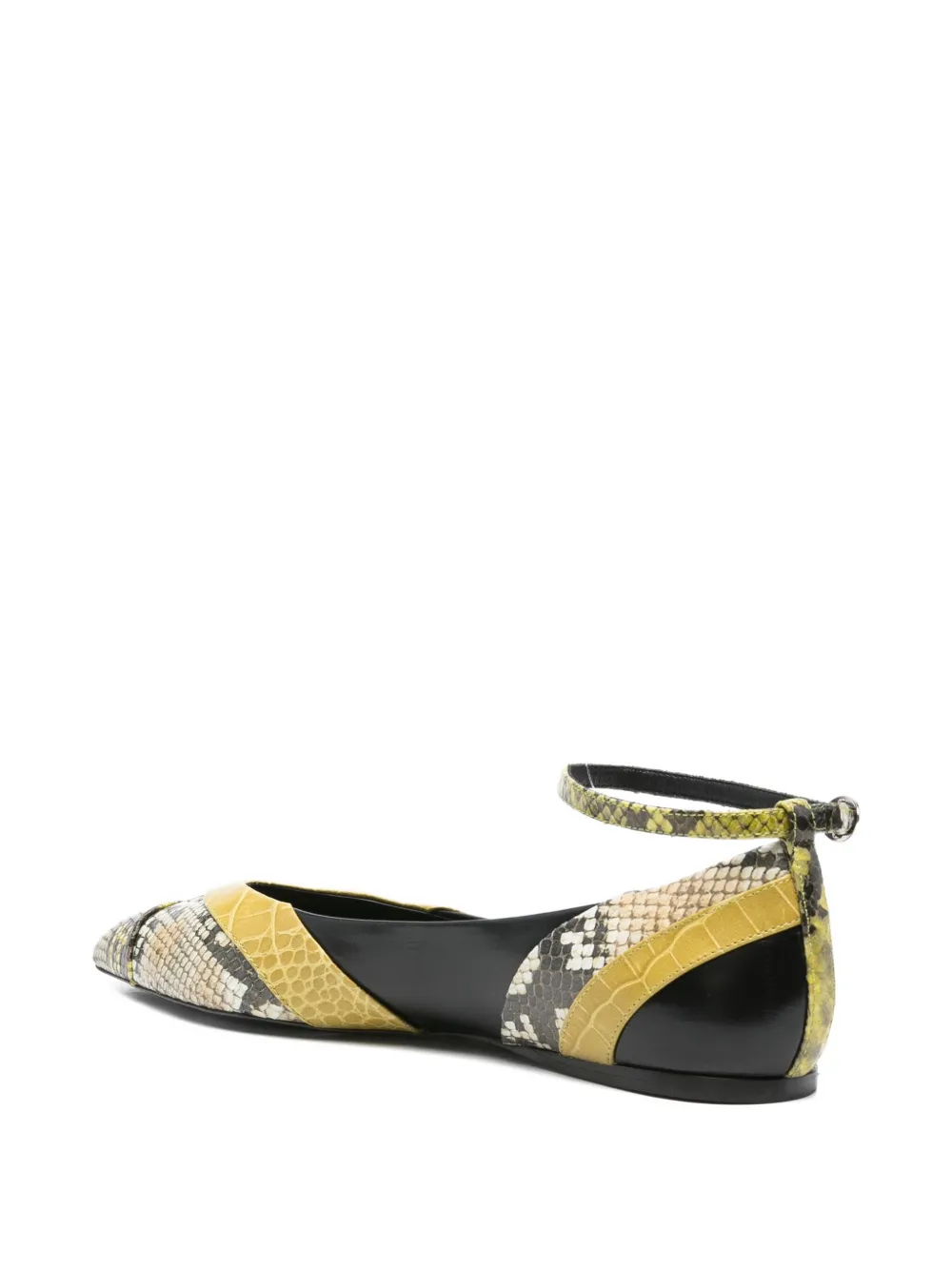 Marni Ballerina's met slangenprint Geel