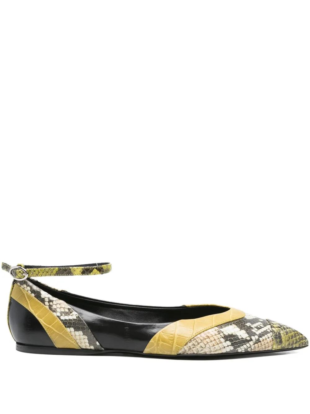 Marni Ballerina's met slangenprint Geel