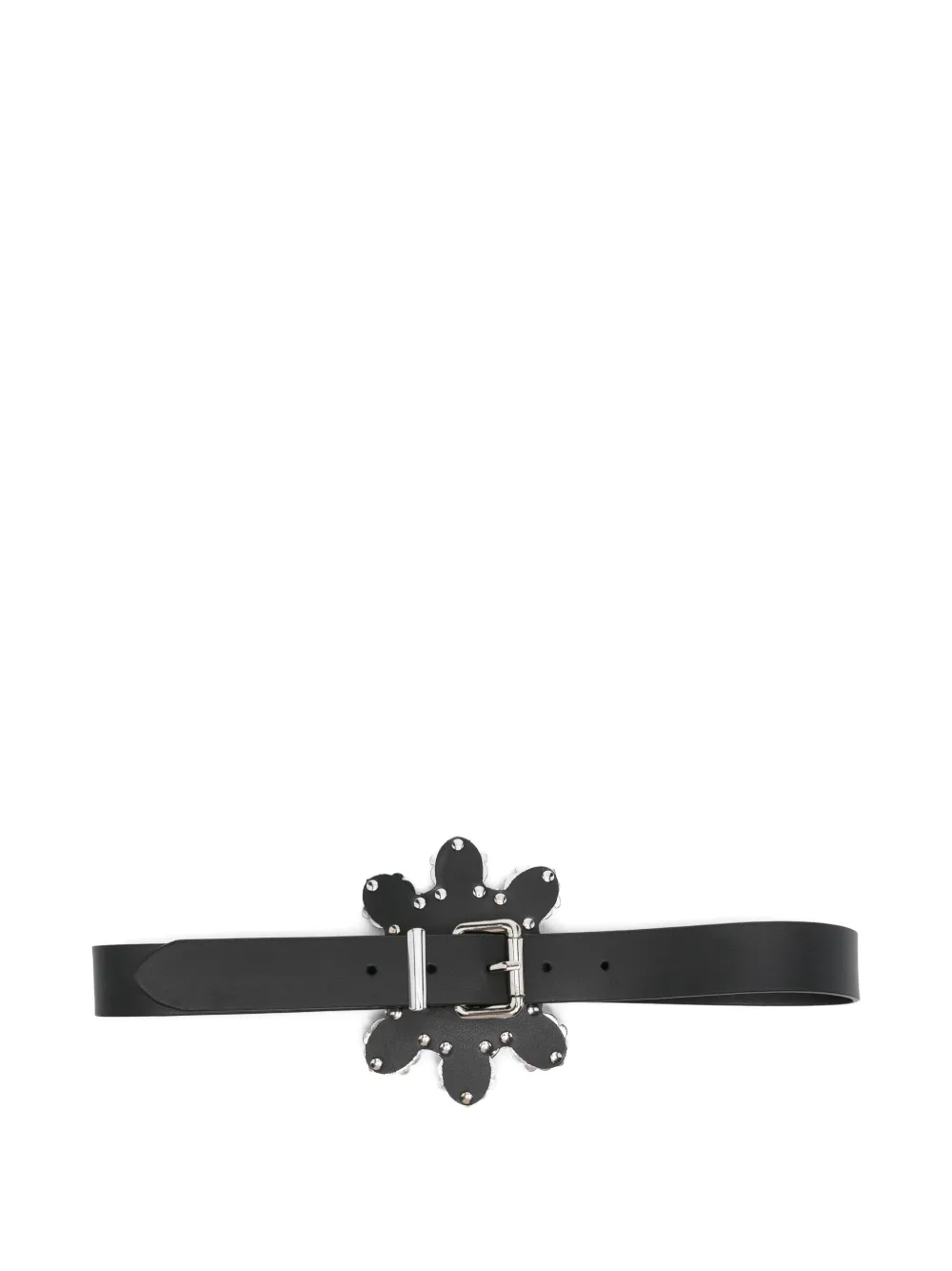 Blumarine flower-embellishment leather belt - Zwart