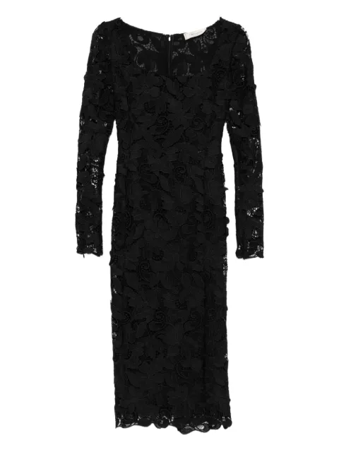 Blumarine floral-lace long-sleeves midi party dress