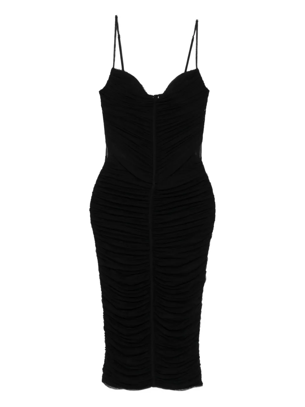 Blumarine ruched midi party dress Zwart