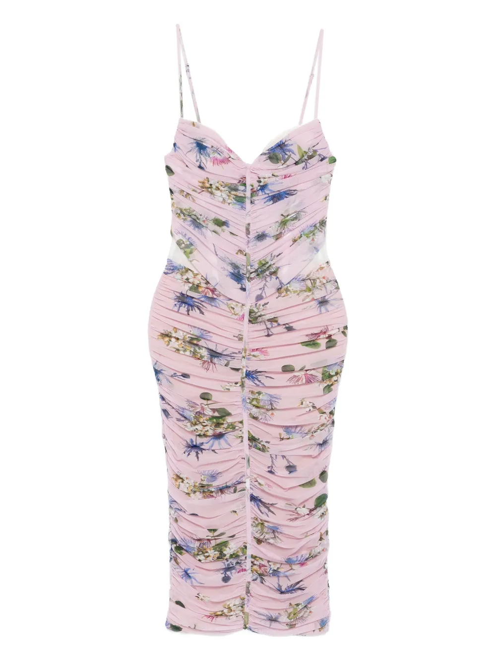 Blumarine floral-print ruched midi day dress | Pink | Image 1