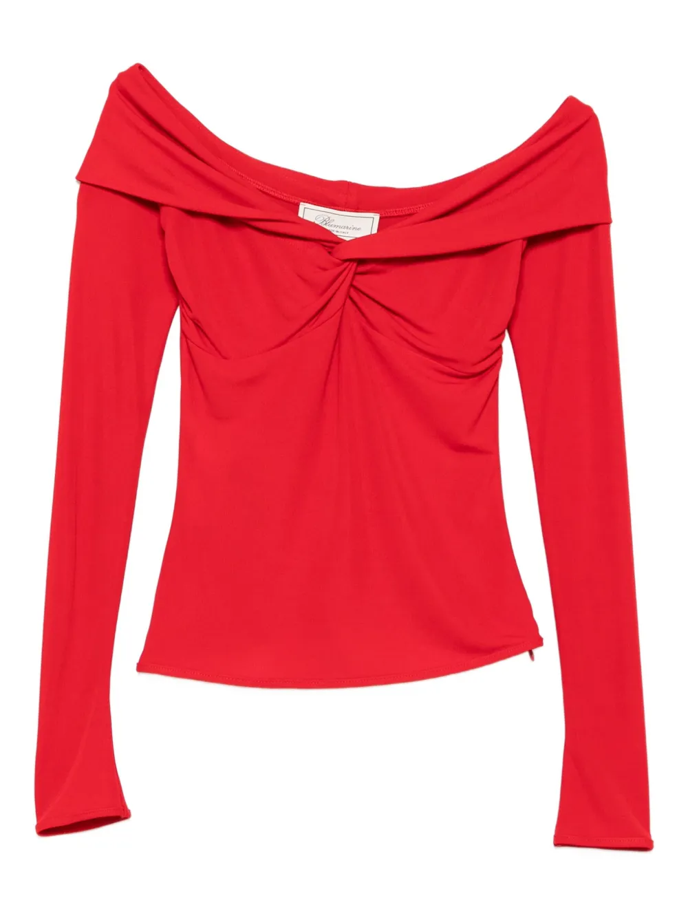 Blumarine twist-detail off-shoulder top Rood