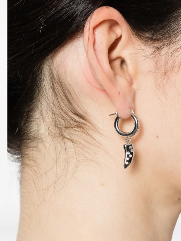Marni クリスタル フープピアス | シルバートーン | FARFETCH JP