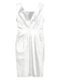 CHANEL Pre-Owned lambskin V-neck dress - Silver