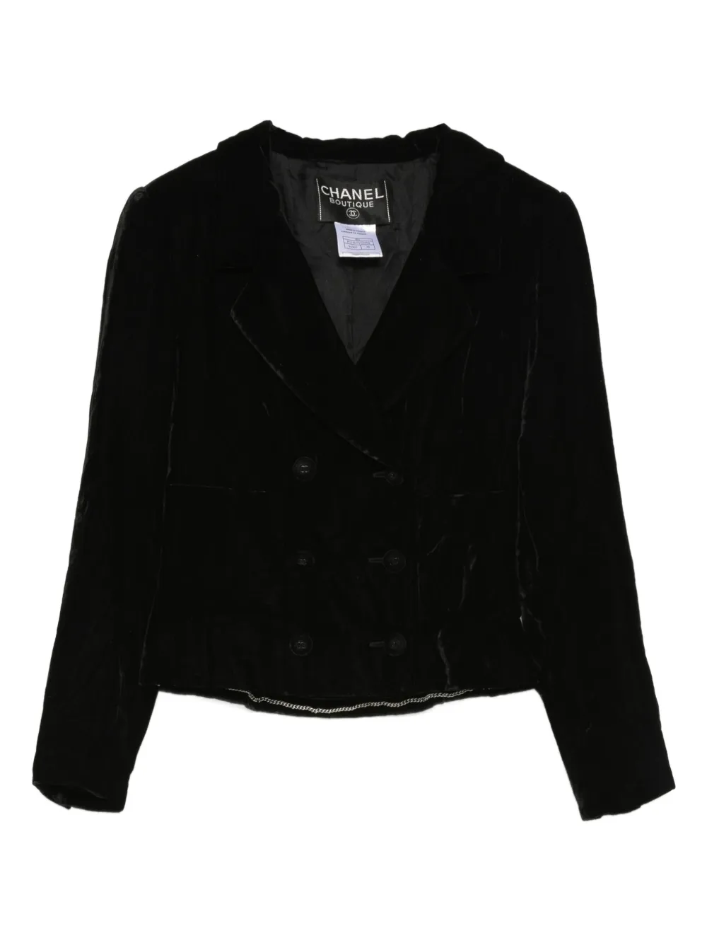 CHANEL Pre-Owned velvet double-breasted jacket | Black | Image 1