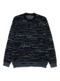 Emporio Armani script-logo sweater - Blue