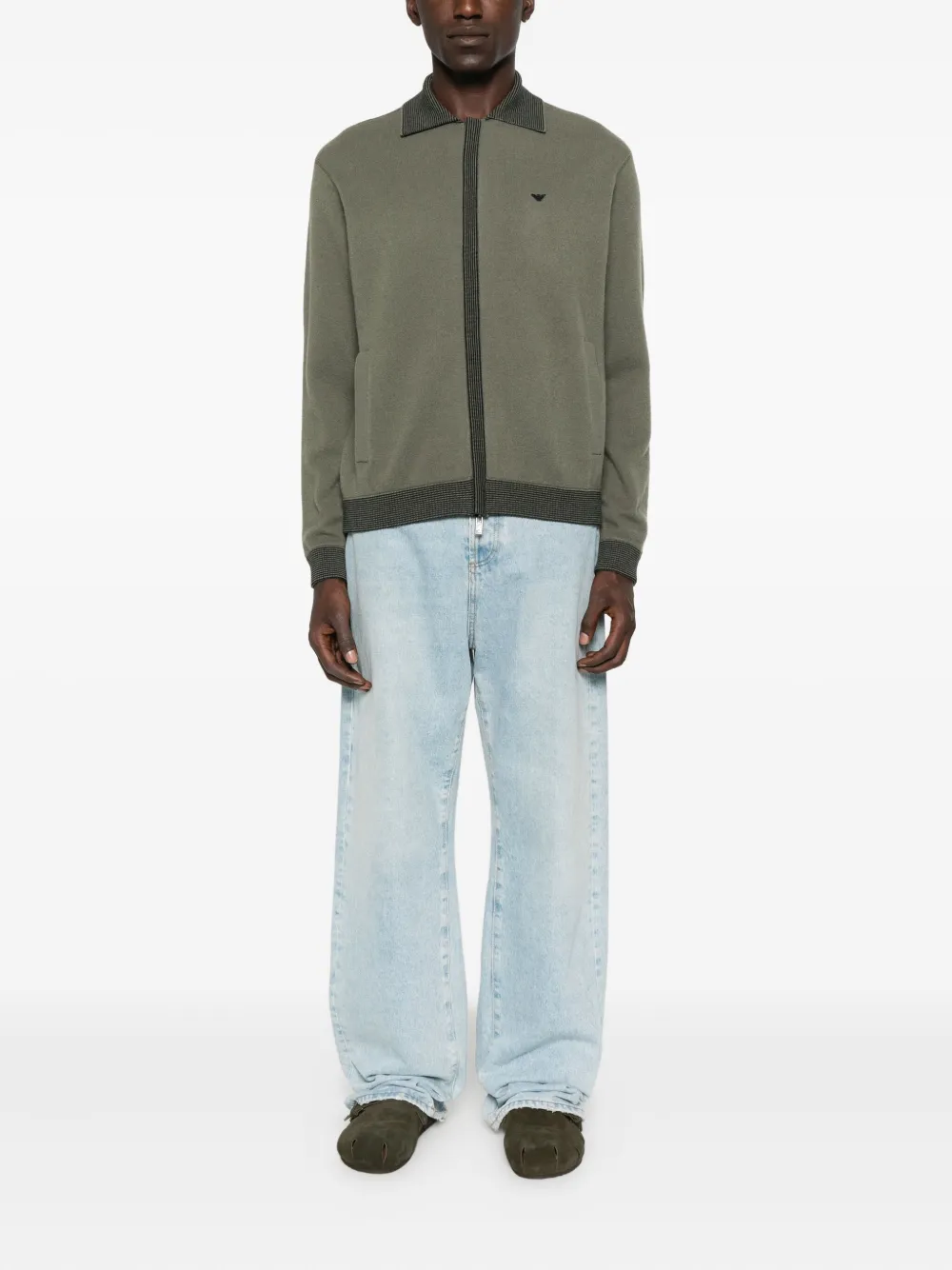 Emporio Armani ribbed-trimmed jacket | Bomber Jackets | Image 2