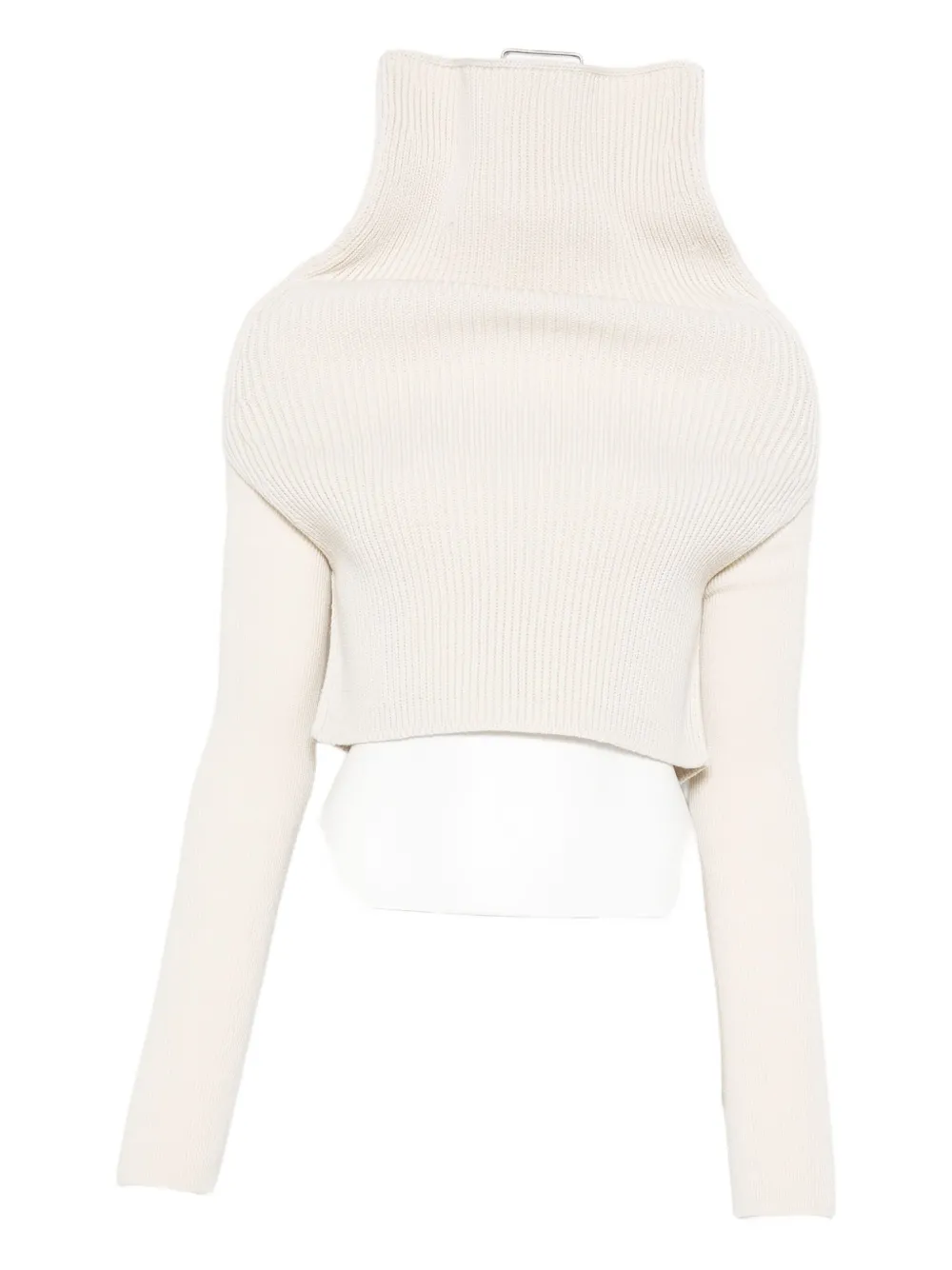 Rick Owens roll-neck ribbed top - Bianco