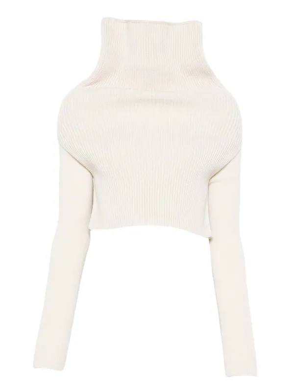 Rick Owens roll-neck Ribbed Top | White | FARFETCH CA