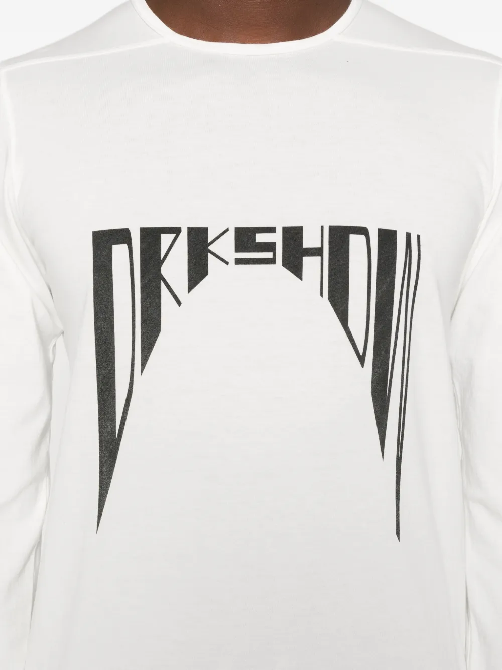Rick Owens Drkshdw Long-sleeve Logo-print T-shirt In White