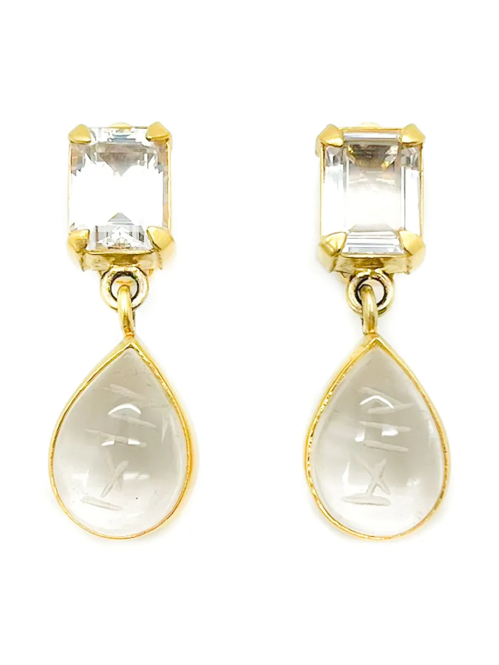 Jennifer Gibson Jewellery Orecchini con cristalli anni '90 - Oro