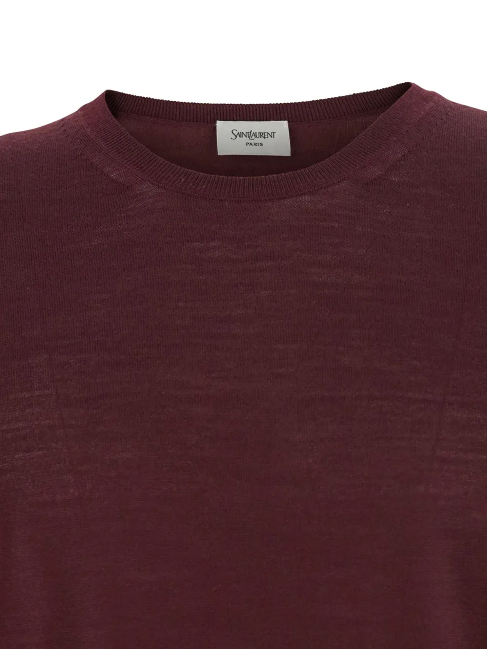 Saint Laurent Bordeaux Crewneck Sweater With Cassandre In Cashmere Man In Burgundy