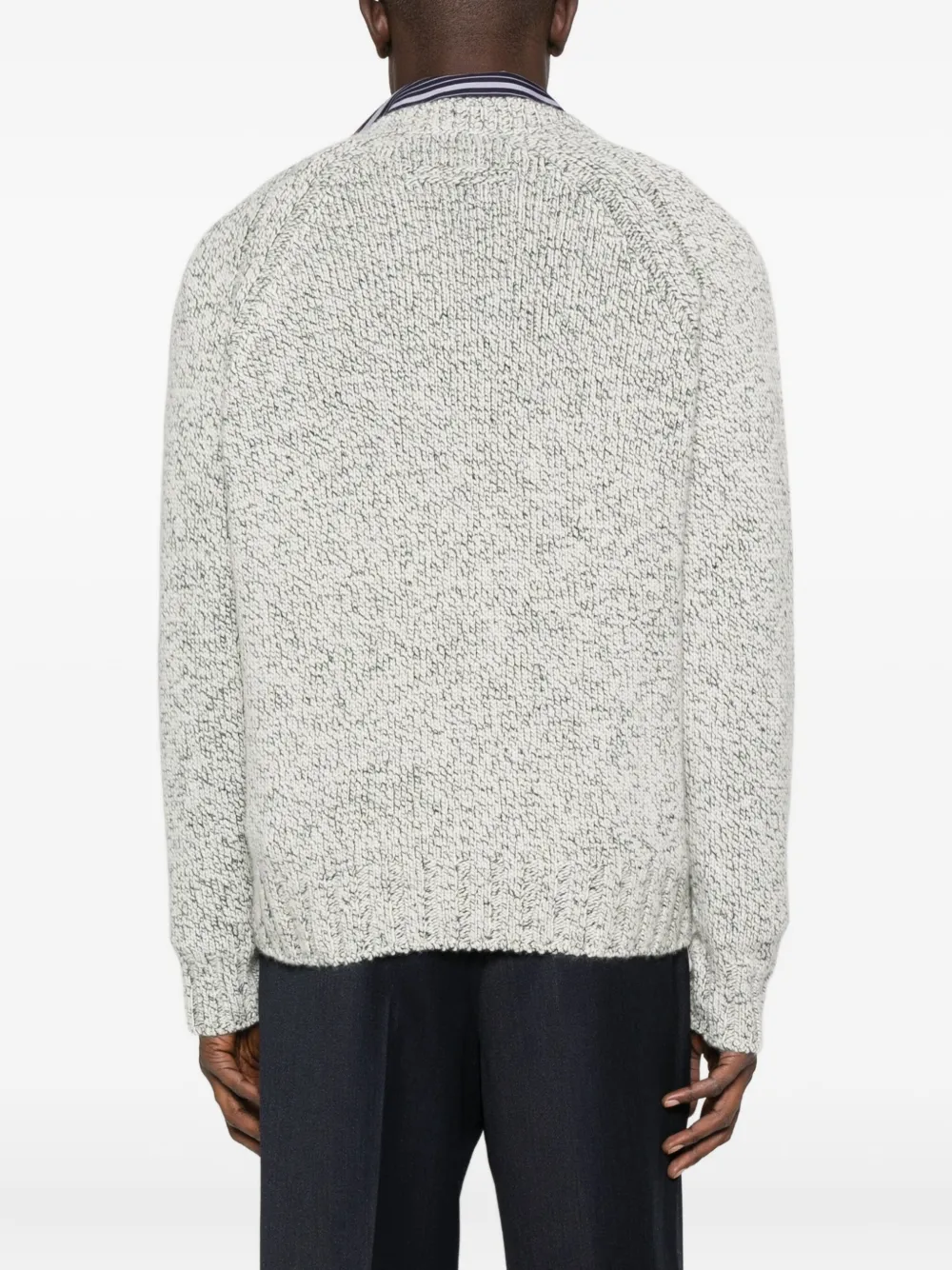 Zegna Gespikkelde trui met V-hals Grijs