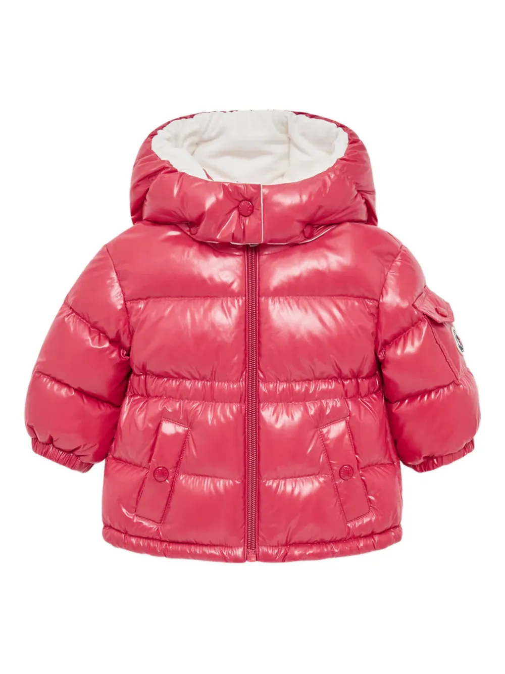Moncler Enfant quilted hooded jacket Roze