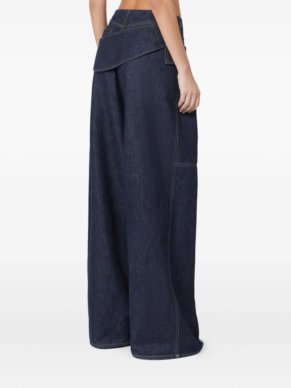 Sportmax Aia jeans met wijde pijpen en ceintuur Blauw