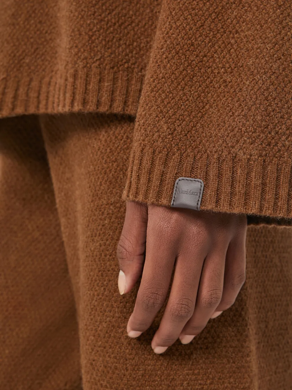 Max Mara Laser Sweater In Leather-colored Camel Yarn In Brown
