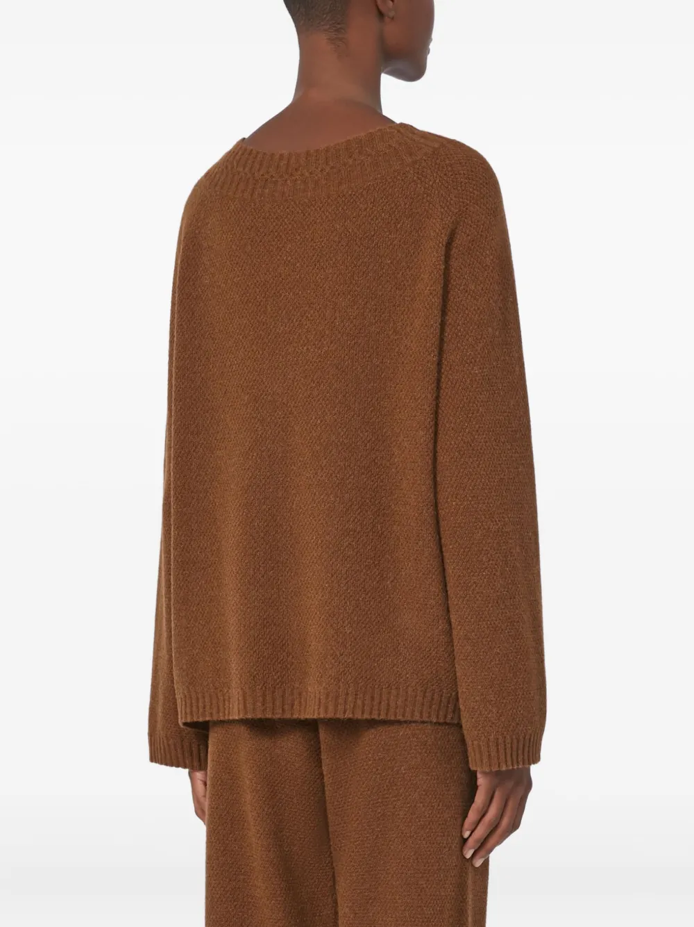 Max Mara Laser Sweater In Leather-colored Camel Yarn In Brown