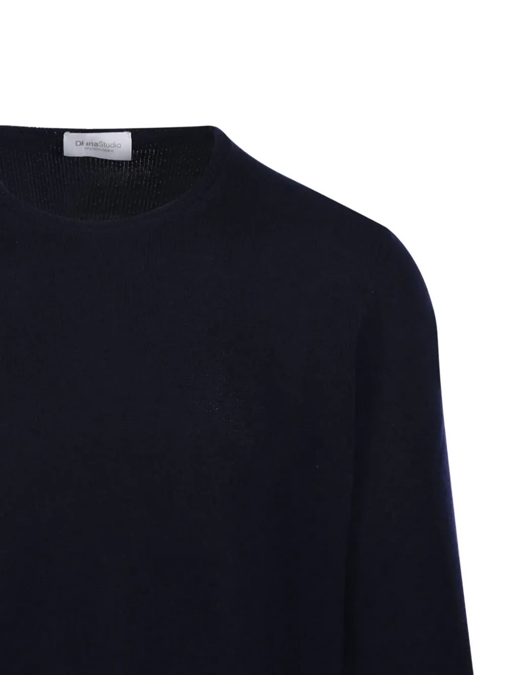Diana Studio Black Cashmere Crewneck Sweater With Relaxed Fit In Blue