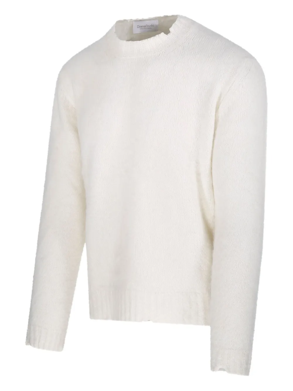 Diana Studio Frayed-edge Sweater In White