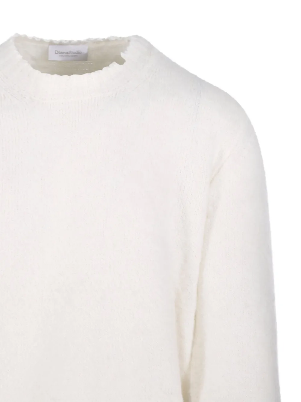 Diana Studio Frayed-edge Sweater In White