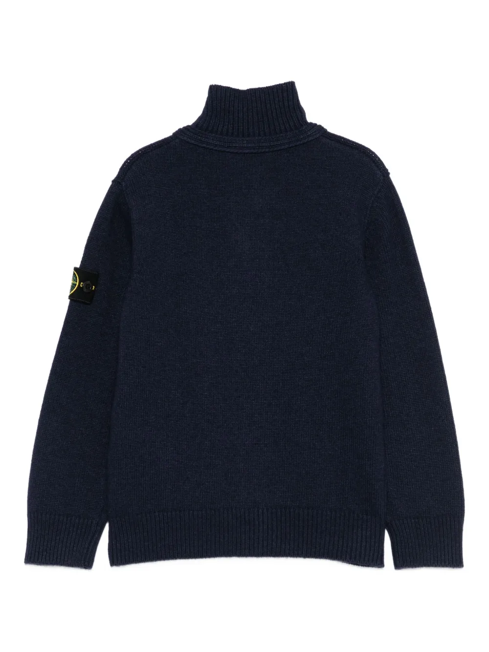 Stone Island Junior Vest met knopen en hoge hals Blauw