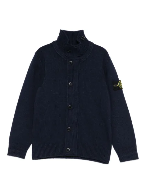 Stone Island Junior high-neck buttoned cardigan