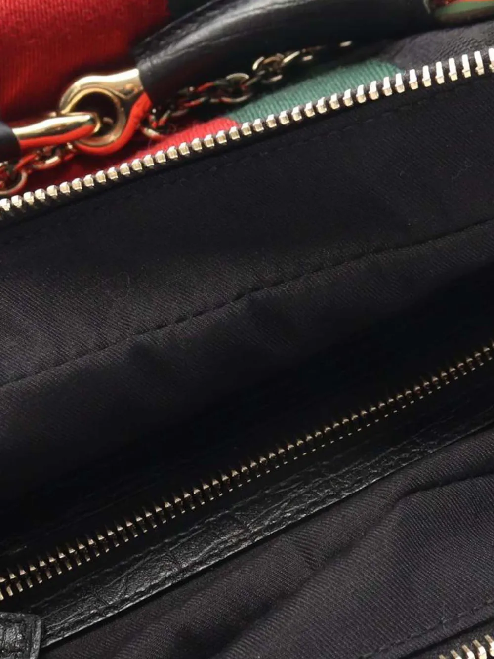 Pre-owned Gucci 2000-2015 Gg Canvas Horsebit Web Shoulder Bag In Black