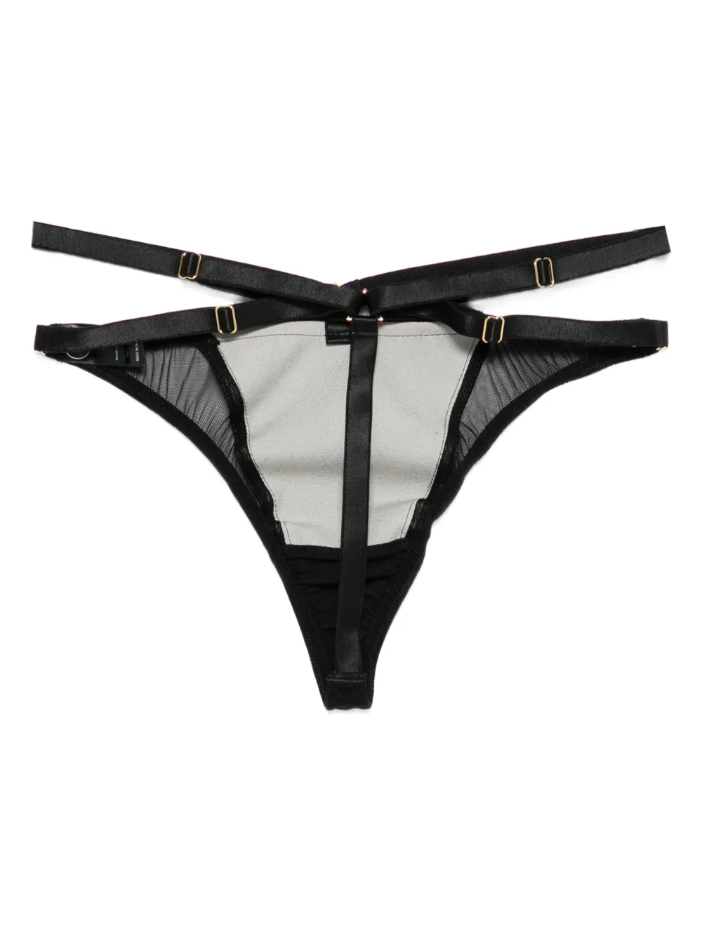 Something Wicked Mia string met bandjes en vlakken - Zwart